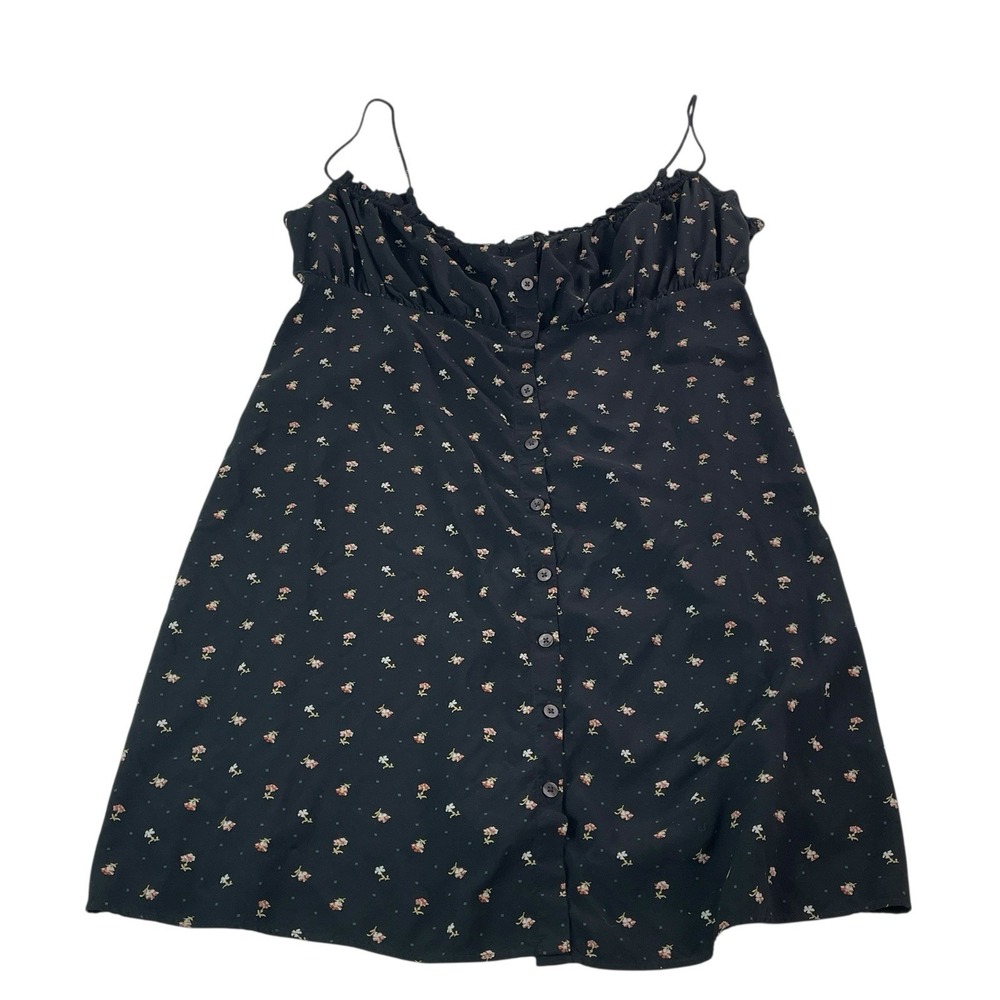 Madewell Floral Spaghetti Strap Mini Dress Size 12 Black Ditsy Do Well